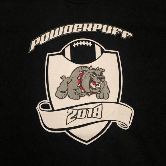 Men’s Black ‘Powderpuff’ Bulldog Graphic Tee - Picture 2 of 3